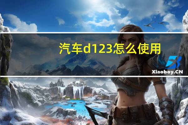 汽车d123怎么使用