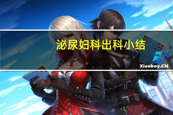 泌尿妇科出科小结