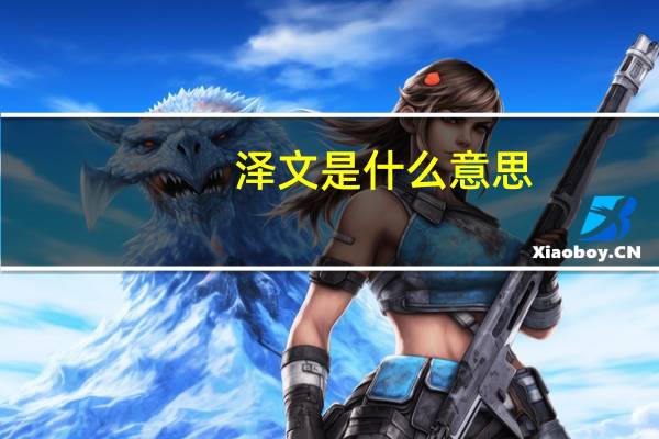 泽文是什么意思