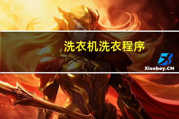 洗衣机洗衣程序