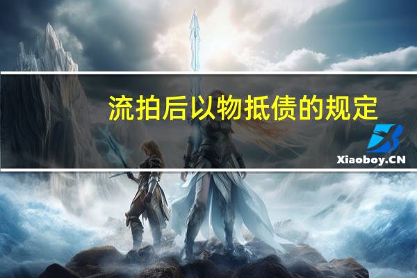 流拍后以物抵债的规定