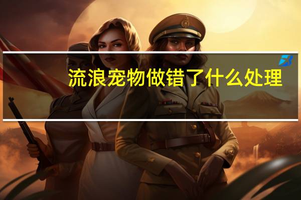 流浪宠物做错了什么处理
