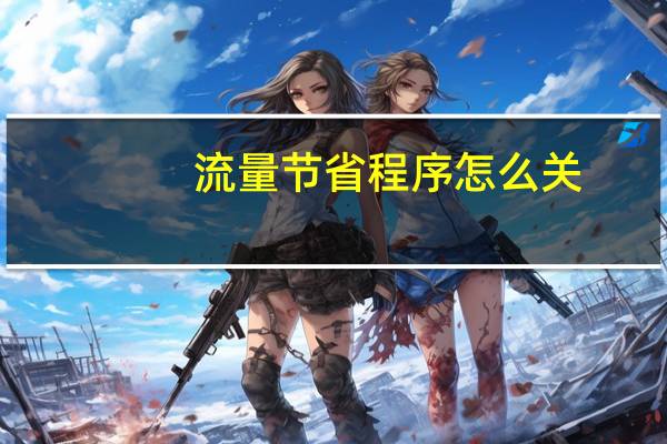 流量节省程序怎么关