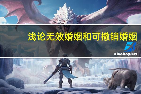 浅论无效婚姻和可撤销婚姻
