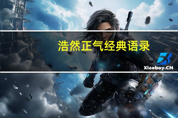 浩然正气经典语录