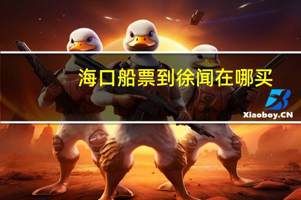海口船票到徐闻在哪买