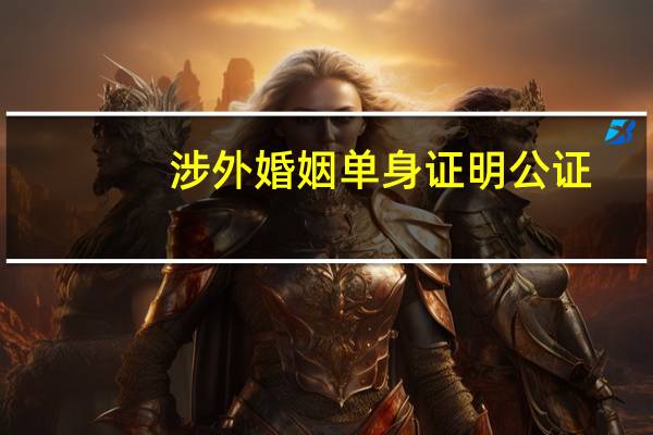 涉外婚姻单身证明公证