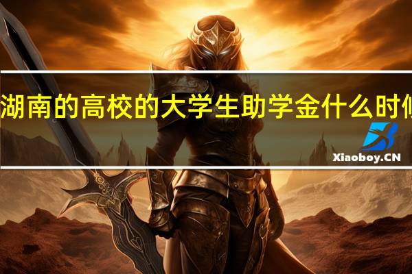 湖南的高校的大学生助学金什么时候发啊