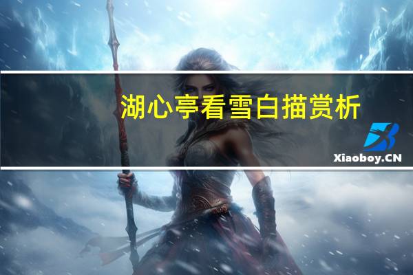 湖心亭看雪白描赏析