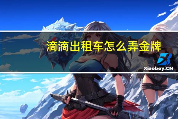 滴滴出租车怎么弄金牌
