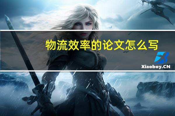 物流效率的论文怎么写