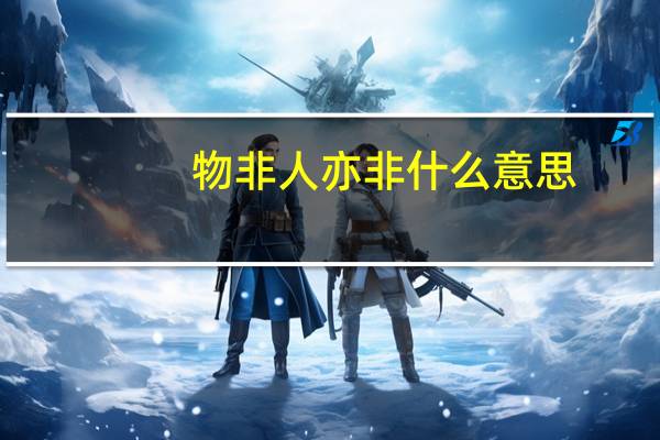 物非人亦非什么意思