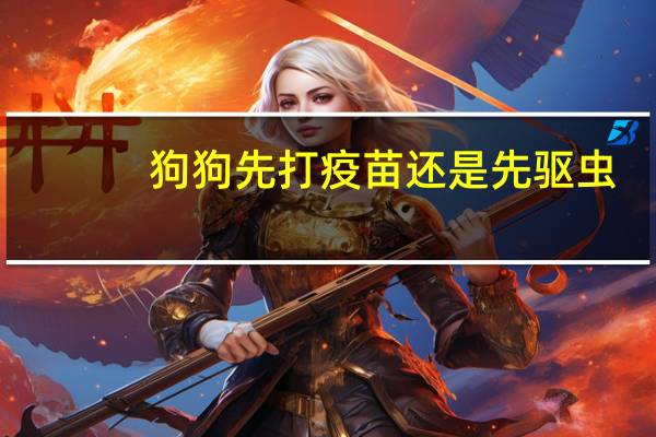 狗狗先打疫苗还是先驱虫
