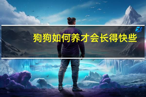 狗狗如何养才会长得快些