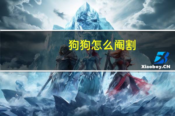 狗狗怎么阉割