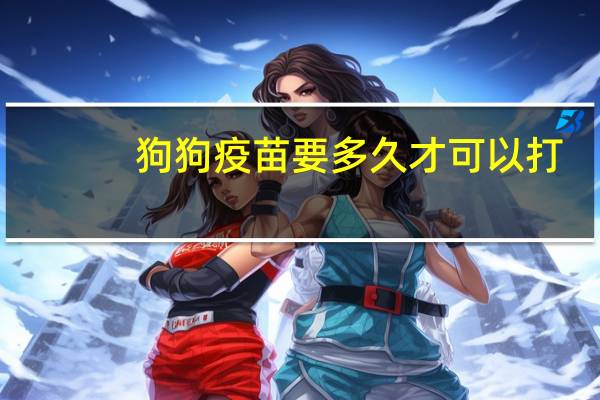 狗狗疫苗要多久才可以打