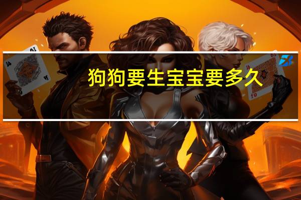 狗狗要生宝宝要多久