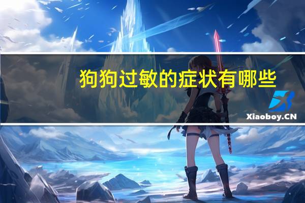 狗狗过敏的症状有哪些