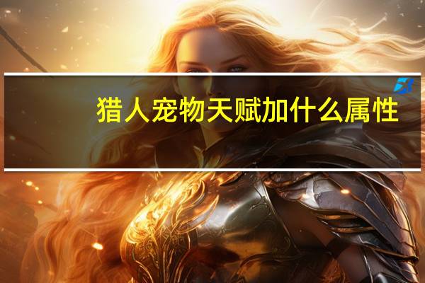 猎人宠物天赋加什么属性