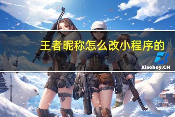 王者昵称怎么改小程序的