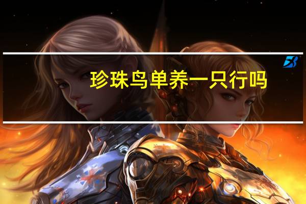 珍珠鸟单养一只行吗