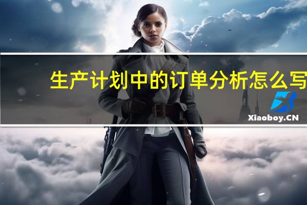 生产计划中的订单分析怎么写