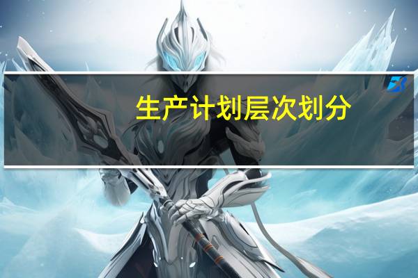 生产计划层次划分