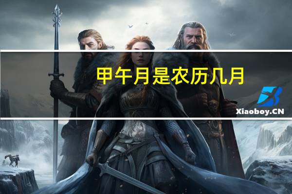甲午月是农历几月