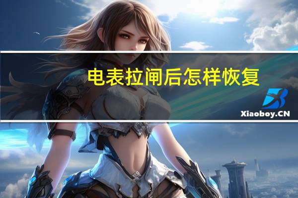 电表拉闸后怎样恢复