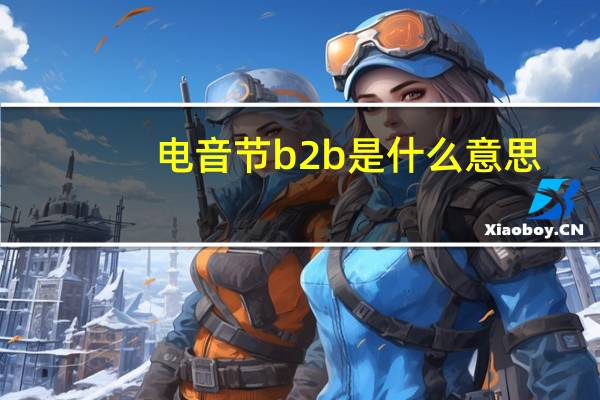 电音节b2b是什么意思
