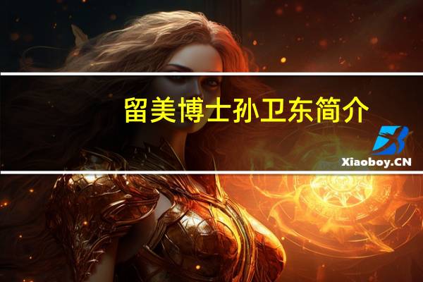 留美博士孙卫东简介