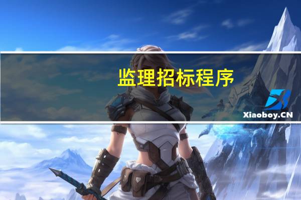 监理招标程序