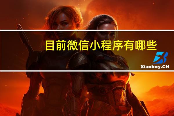 目前微信小程序有哪些