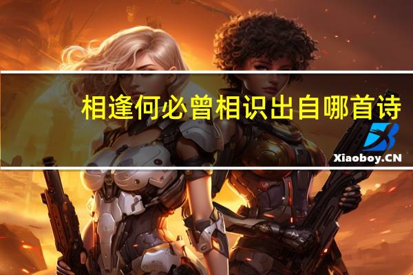 相逢何必曾相识出自哪首诗