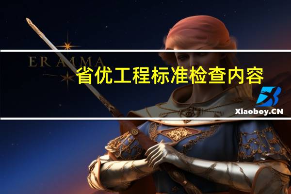 省优工程标准检查内容