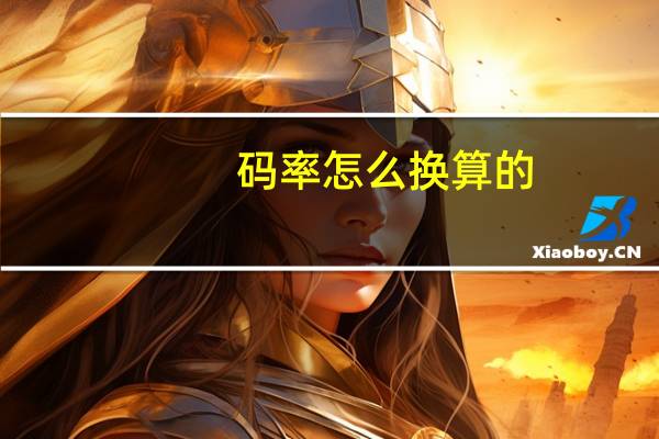 码率怎么换算的