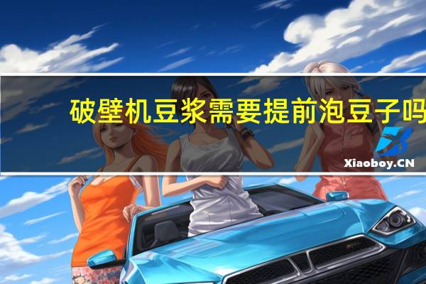 破壁机豆浆需要提前泡豆子吗
