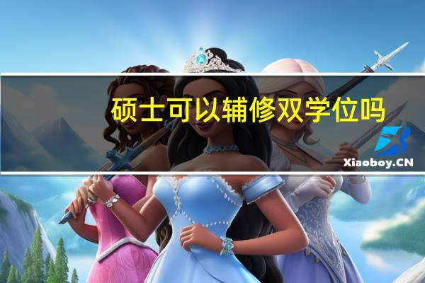 硕士可以辅修双学位吗