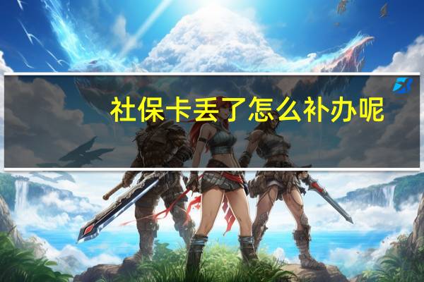 社保卡丢了怎么补办呢