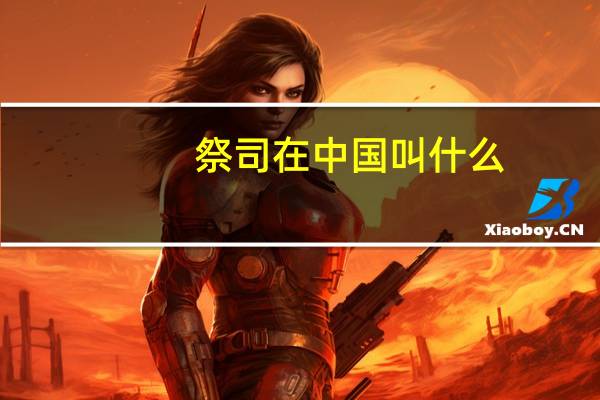 祭司在中国叫什么