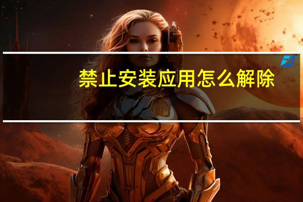 禁止安装应用怎么解除