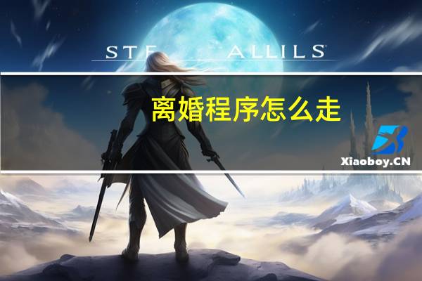 离婚程序怎么走