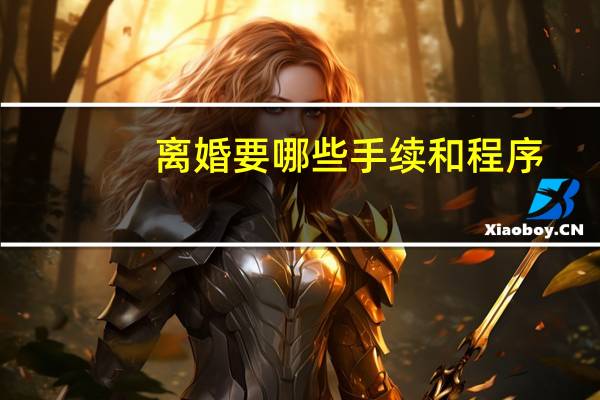 离婚要哪些手续和程序
