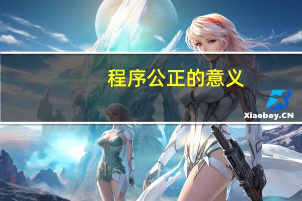 程序公正的意义