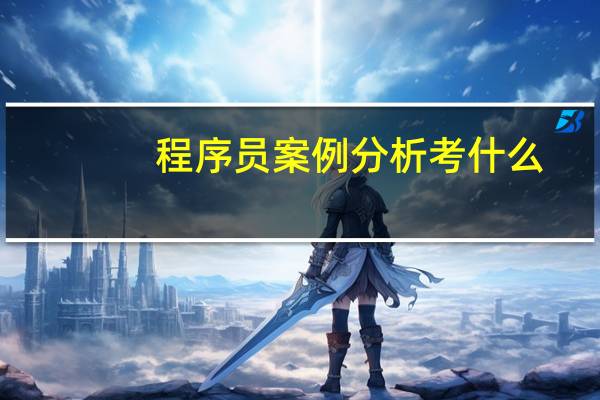 程序员案例分析考什么