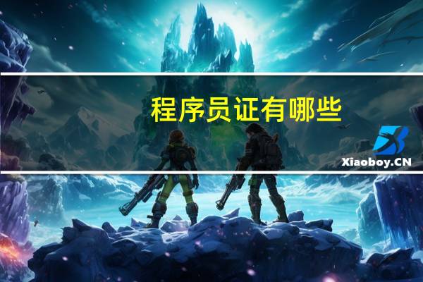程序员证有哪些