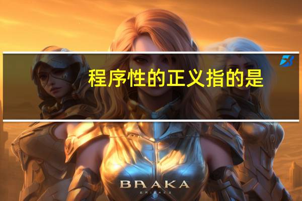 程序性的正义指的是