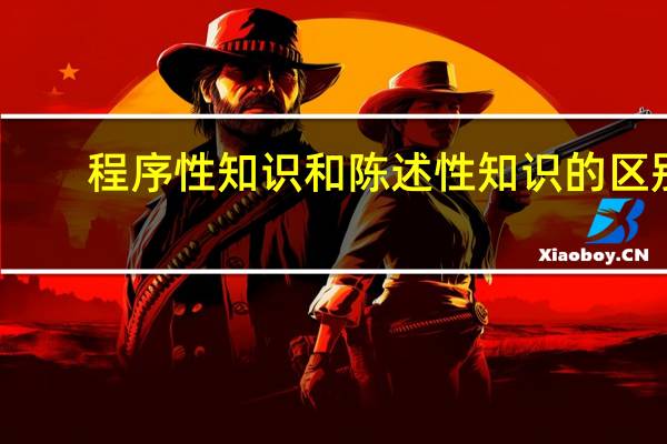 程序性知识和陈述性知识的区别
