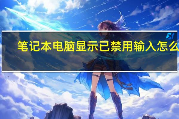 笔记本电脑显示已禁用输入怎么办