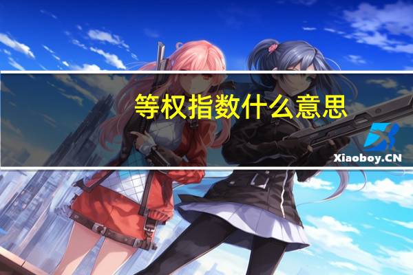 等权指数什么意思